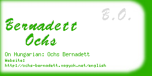 bernadett ochs business card